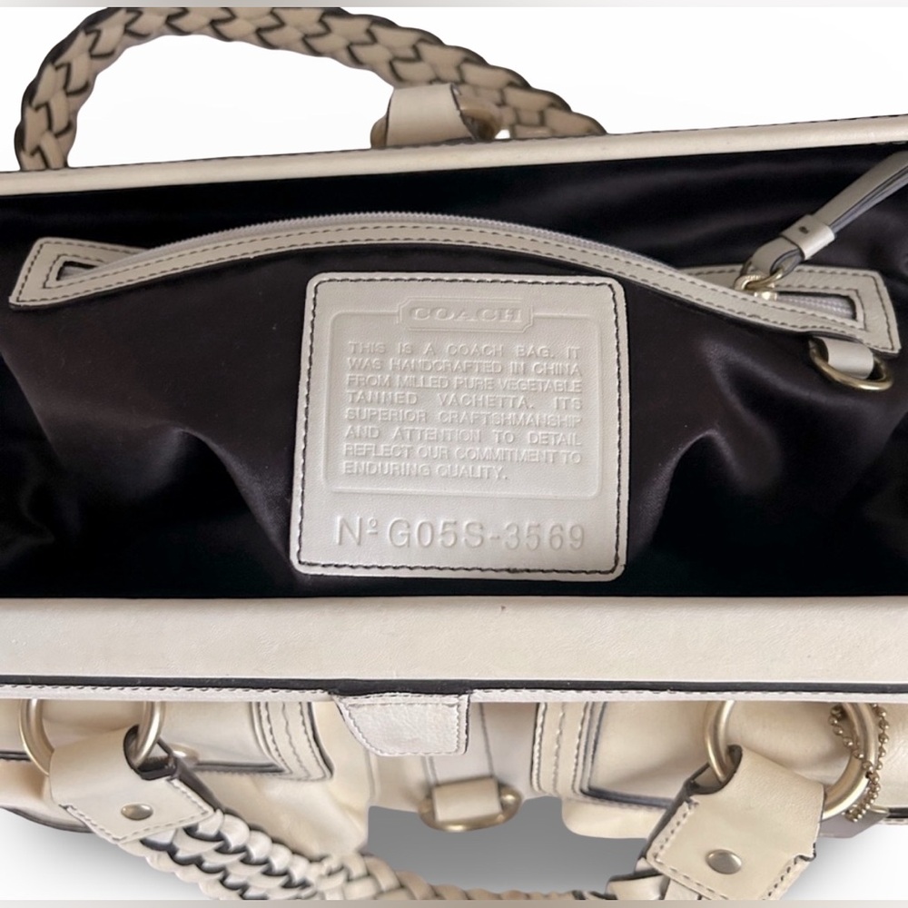 NWT Vintage Coach Daphne Large Satchel Shoulder Bag Vachetta Leather | 3569 - Picture 6 of 14
